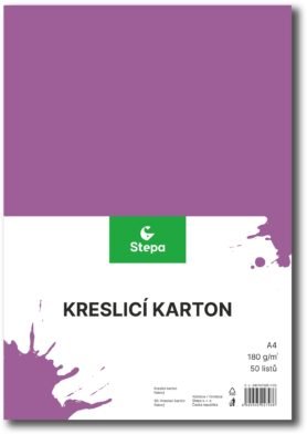 STEPA kreslicí karton A4, 50 listů, 180g/m2, fialový