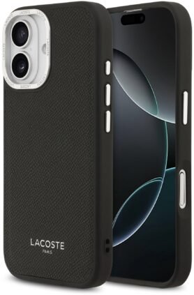 Lacoste PU Leather Champs Elysees MagSafe Zadní Kryt pro iPhone 17 Black