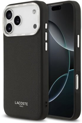 Lacoste PU Leather Champs Elysees MagSafe Zadní Kryt pro iPhone 17 Pro Max Black