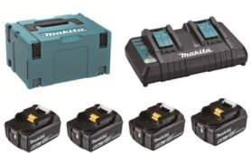 MAKITA Sada Li-ion LXT 18V 4 × akumulátor 6,0Ah BL1860B + nabíječka dvojnásobná DC18RD + Makpac