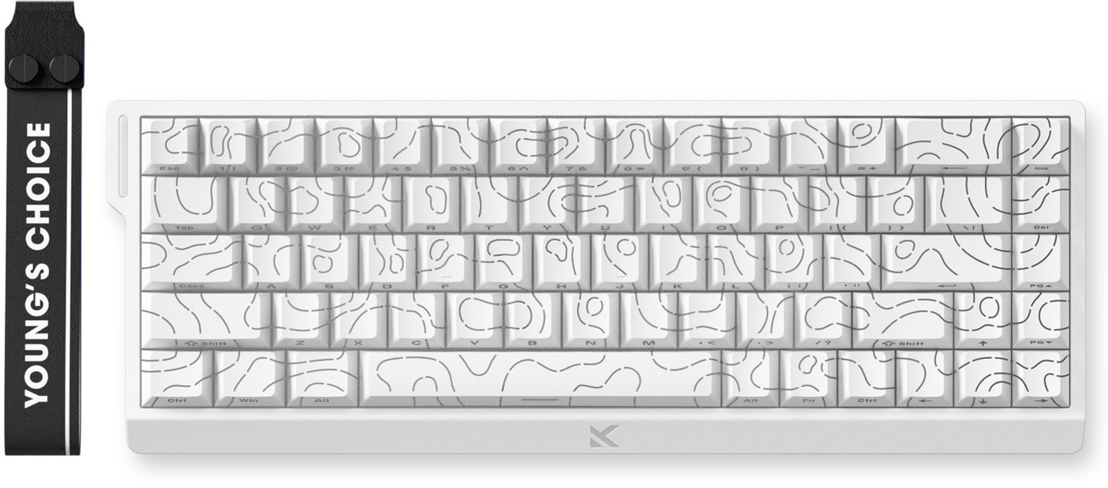 MCHOSE Ace 68 Hall Effect Ice Rhino Magnetic Switch - White Topographic