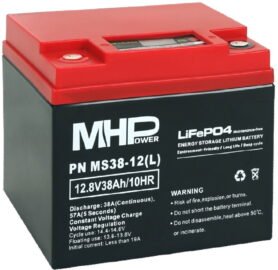 MHPower MS38-12(L) Lithium baterie LiFePO4 12V/38Ah, Terminál LC1 - M6
