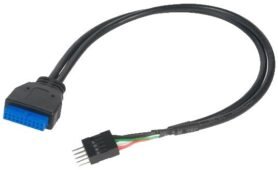 AKASA USB 3.0 (19-pin) na USB 2.0 (9-pin)