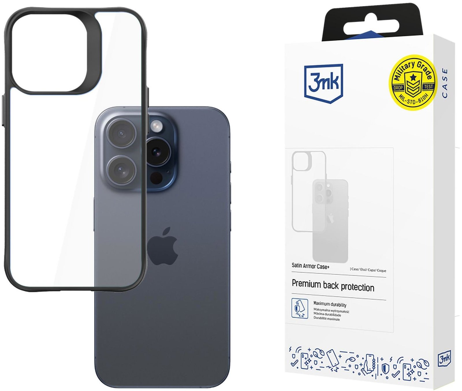 3MK Satin Armor Case+ pro Apple iPhone 15 Pro Max