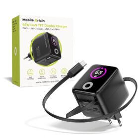 Mobile Origin 65W GaN Display Charger PW3 - USB-C Cable + USB-C + USB-A