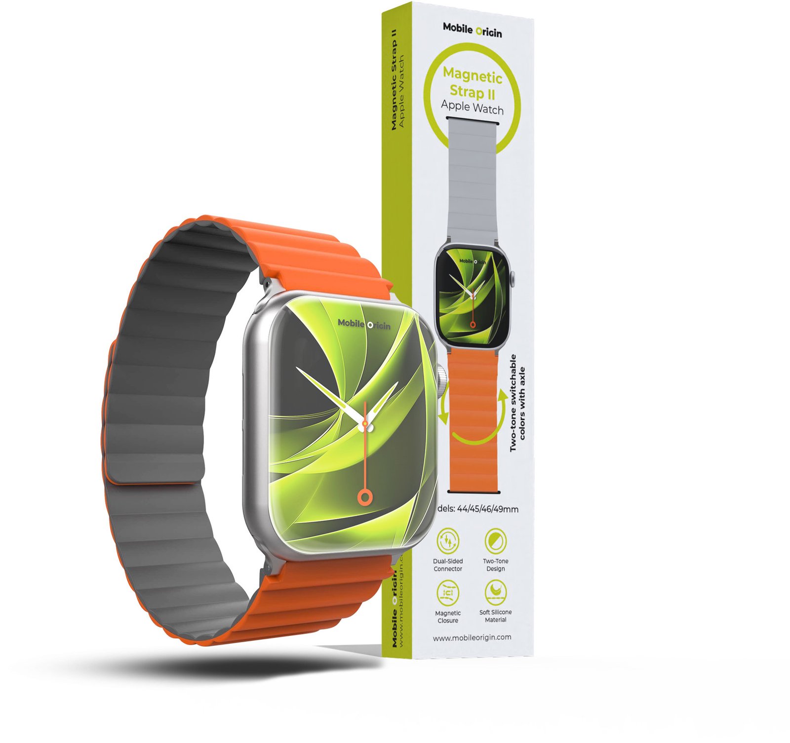 Mobile Origin Magnetic Band II Apple Watch 49mm/46mm/45mm/44mm Orange/Grey