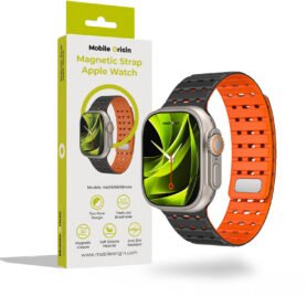 Mobile Origin Magnetic Strap Apple Watch 49mm/46mm/45mm/44mm Black Orange