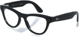 Meta RAY-BAN Meta Skyler (Standard) Smart Glasses (Gen 2) - Shiny Black, Clear to Graphite Green Tra