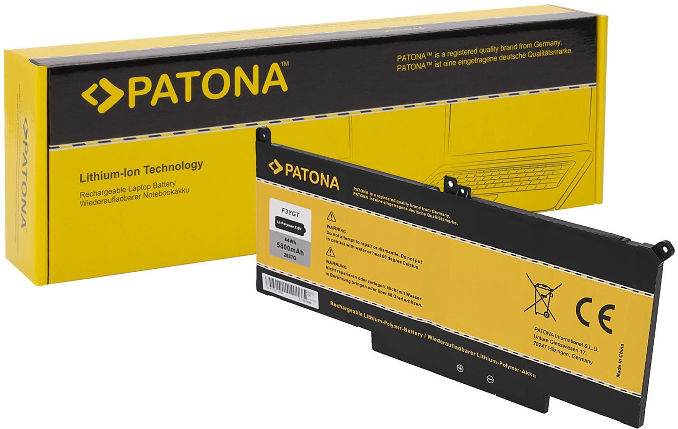 PATONA pro ntb DELL Latitude E7270 / E7470 5800mAh Li-Pol 7,6V, F3YGT