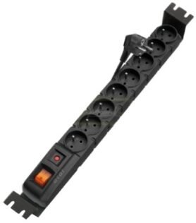 Acar 19“ rozvodný panel s přepěťovou ochranou, 8 × 230 V, kabel 3 m