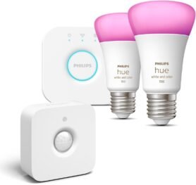 Philips Hue White and Color Ambiance 9W 1100 E27 malý promo starter kit + Philips Hue Motion Sensor