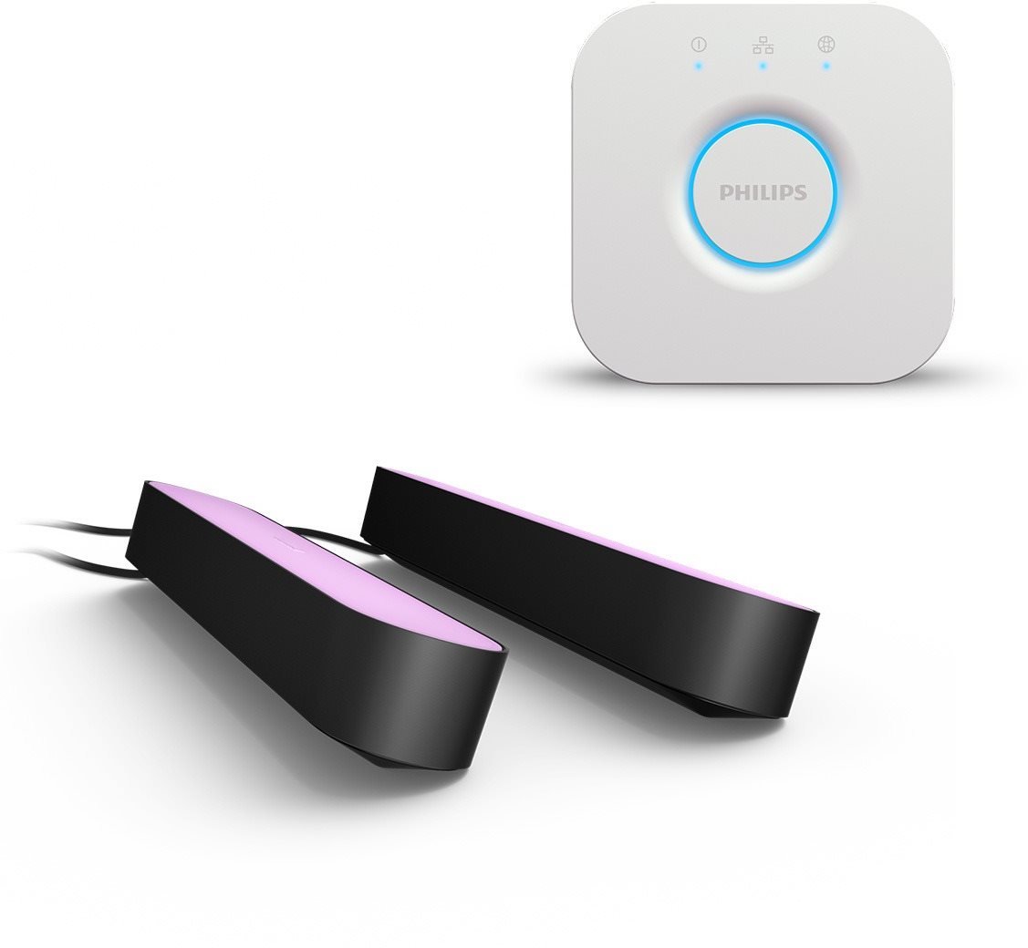 Philips Hue White and Color Ambiance Play Double pack černý + Philips Hue Bridge