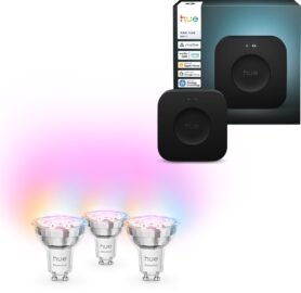 Philips Hue Bridge Pro + Philips Hue Essential White and Color Ambiance 4,7W 345 GU10 3ks