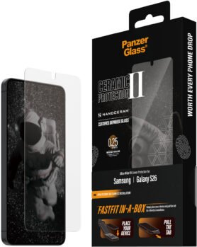 PanzerGlass Ceramic II Samsung Galaxy S26 s bezprašným instalačním boxem
