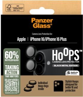 PanzerGlass HoOps Apple iPhone 16/16 Plus černý hliník