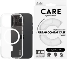 PanzerGlass CARE kryt Apple iPhone 16 Pro MagSafe Combat čirý/bílý + záruka proti žloutnutí
