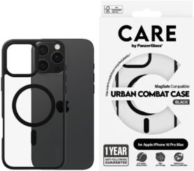 PanzerGlass CARE kryt Apple iPhone 16 Pro Max MagSafe Combat černý/černý + záruka proti žloutnutí