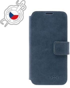 FIXED ProFit z pravé hovězí kůže pro Apple iPhone 13 modré