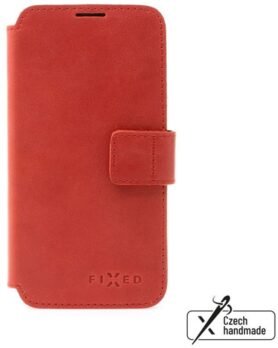 FIXED ProFit z pravé hovězí kůže pro Apple iPhone 17e/16e červené
