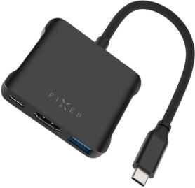 FIXED HUB Quadri 5V1 pro notebooky 140W PD 3.1 vesmírně černá