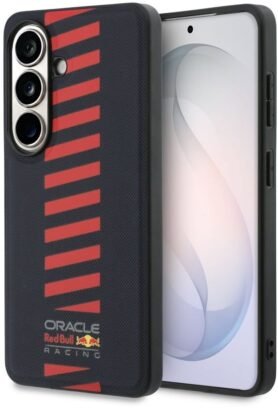 Red Bull PU Leather Meshed Powerbar Magnetic Zadní Kryt pro Samsung Galaxy S26 Navy