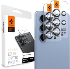Spigen Glass tR EZ Fit Optik Pro HD 2 Pack Black Samsung Galaxy S25 Ultra