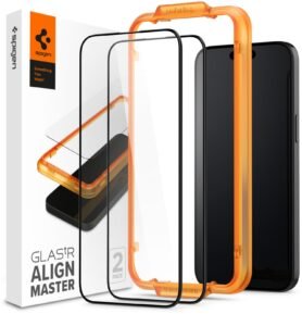 Spigen Glass tR AlignMaster 2 Pack FC Black iPhone 15 Pro Max