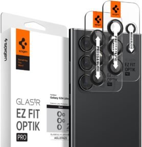 Spigen Glass tR EZ Fit Optik Pro 2 Pack Black Samsung Galaxy S24 Ultra
