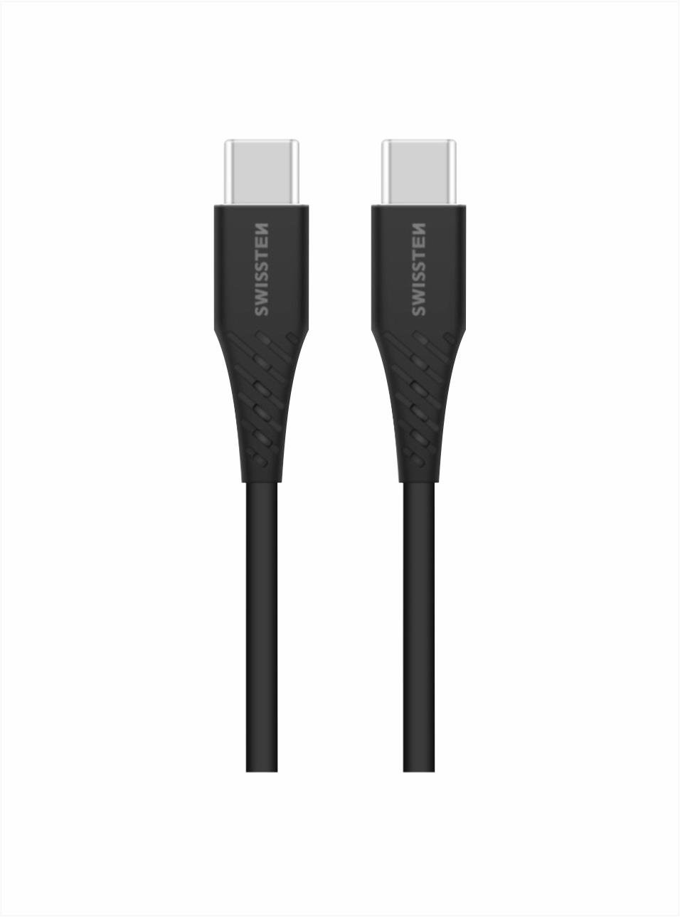 Swissten kabel TPE USB-C/USB-C Power Delivery 5A (100W) 2.5 m černý