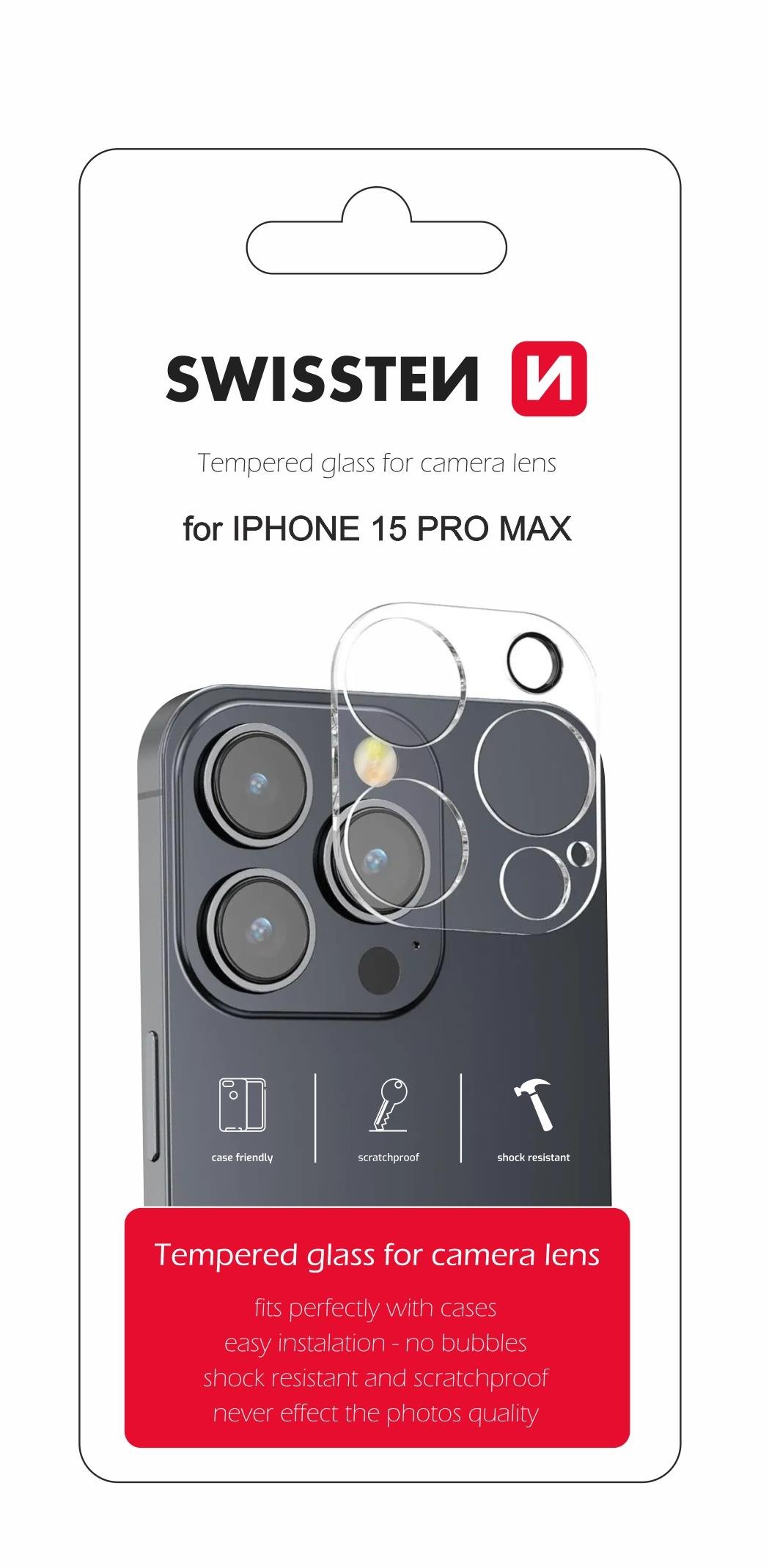 Swissten ochranné sklo na čočky fotoaparátu pro Apple iPhone 15 Pro Max