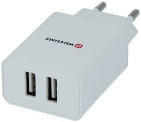 Swissten síťový adaptér SMART IC 2.1A + kabel USB-C 1.2m bílý