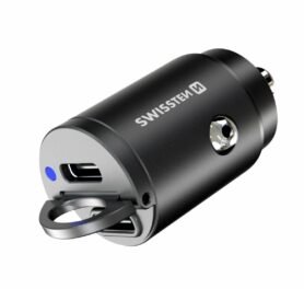 Swissten CL adaptér Power Delivery 2x USB-C 45W Nano černý