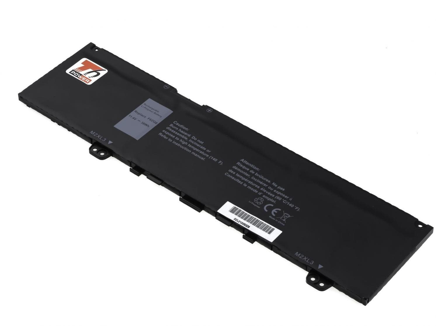 T6 Power pro Dell Inspiron 13 7373, Li-Poly, 11,4 V, 3330 mAh (38 Wh), černá