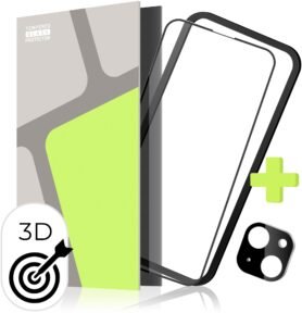Tempered Glass Protector pro iPhone 15 + sklo na kameru + instalační rámeček (Case Friendly)