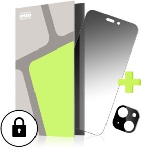 Tempered Glass Protector pro iPhone 15, PRIVACY GLASS + sklo na kameru