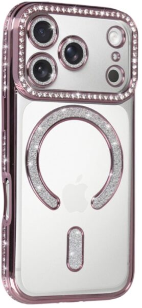 TopQ Zadní kryt Bling Magsafe pro iPhone 17 Pro Max pink