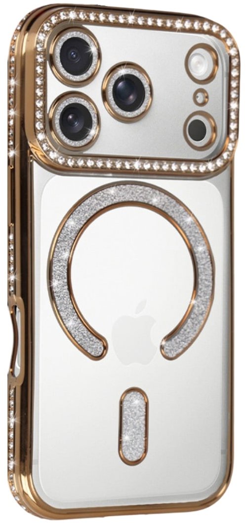 TopQ Zadní kryt Bling Magsafe pro iPhone 17 Pro gold