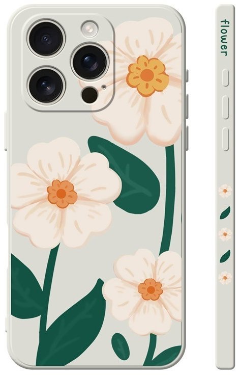 TopQ Kryt Design iPhone 16 Pro Max Bílé květy 130749