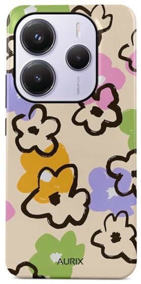 TopQ Kryt AURIX Xiaomi Redmi Note 14 5G pevný Flower Drawing 136502