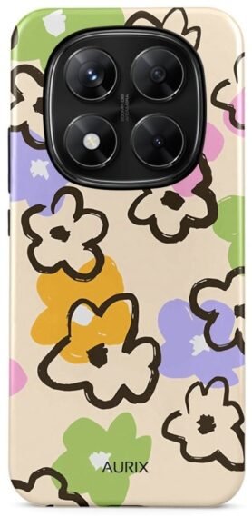 TopQ Kryt AURIX Xiaomi Redmi Note 14 Pro 5G pevný Flower Drawing 136524