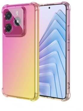 TopQ Kryt Xiaomi Redmi Note 14 5G Shock duhový růžovo-žlutý 136642