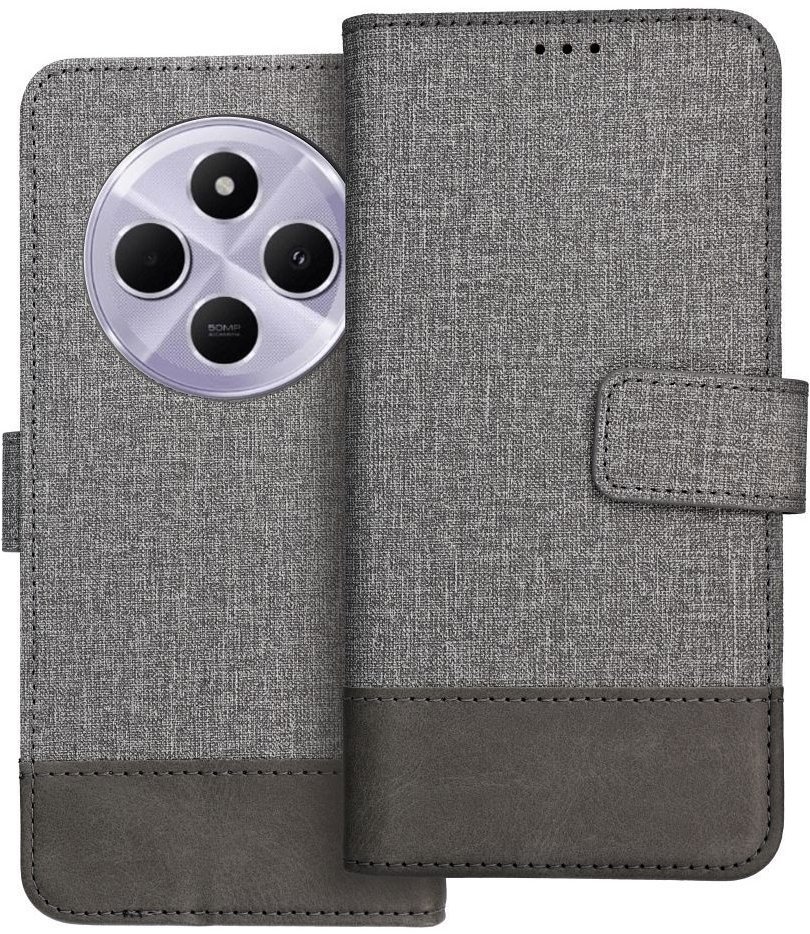 TopQ Pouzdro GOMMA Xiaomi Redmi 14C knížkové šedé 138049