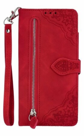 TopQ Pouzdro Xiaomi Redmi Note 14 Pro knížkové se zipem červené 136784