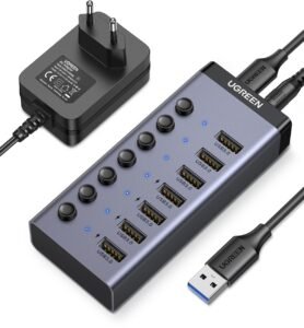 UGREEN USB-C to 7-Port USB-A 3.0 Hub DC 12V EU