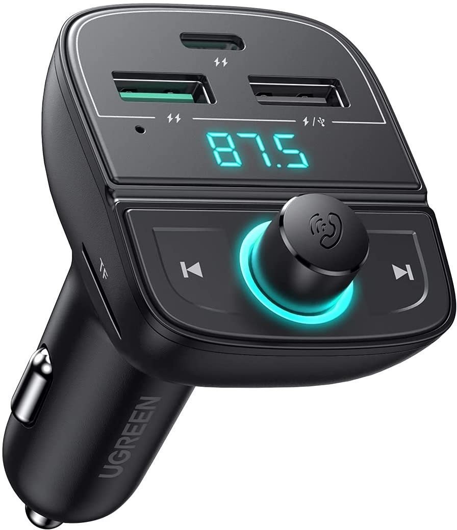 UGREEN Bluetooth Car Charger 5.0 (PD, QC3.0, USB Flash Drive, TF)