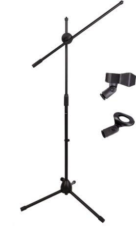 Veles-X 2 Mic Clips Boom Arm Tripod Microphone Stand
