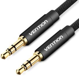 Vention Fabric Braided 3.5mm Jack Male to Male Audio Cable 2m Black Metal Type