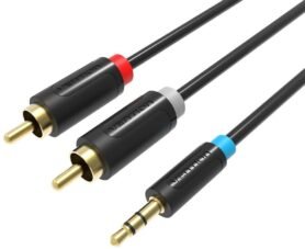 Vention 3.5mm Jack Male to 2-Male RCA Cinch Adapter Cable 5m Black