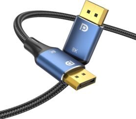 Vention Cotton Braided DP (DisplayPort) 1.4 Cable 8K 2m Blue Aluminum Alloy Type