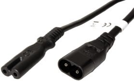 OEM kabel síťový prodlužovací 2pinový, C7/C8, 2m, černý